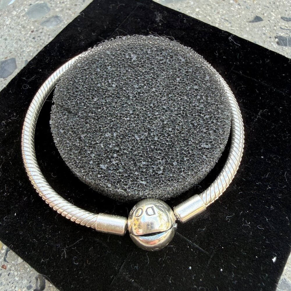 Sterling Silver Barrel Clasp Pandora Snake Charm Bracelet